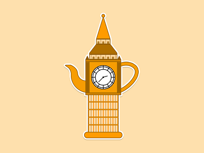 Big Tea. bigben clock entry illustration london playoff sticker stickermule tea teapot uk