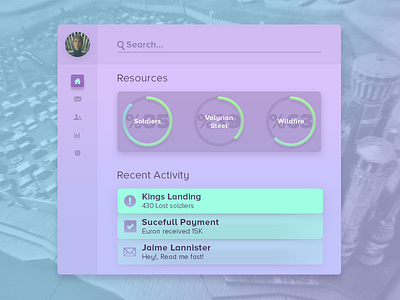 #DailyUi: #021 Dashboard 019 cersei concept dailyui gameofthrones dailyui019 dashboard got hbo series uiux