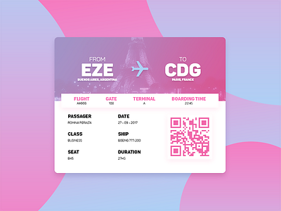 #DailyUi: #024 Boarding Pass 024 arg boardingpass dailyui design france paris ui ux