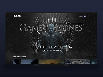 HBO GO: Game Of Thrones abogo app appletv concept design final season game of thrones hero uidesign winter is here