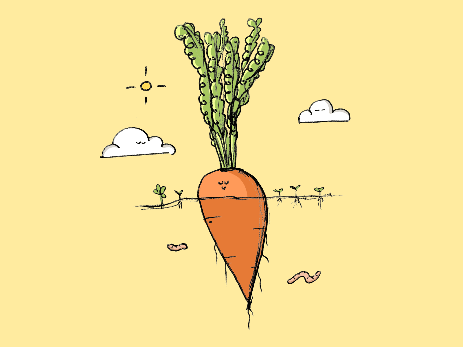 fat carrot 2d animation carrot doodle gif illustration motion graphics