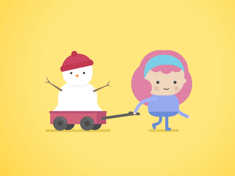 wagon walk animation character gif graphics loop motion snowman walkcycle