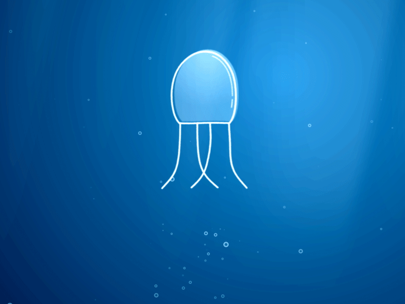 Jelly 2d aftereffects animation gif jellyfish ocean underwater