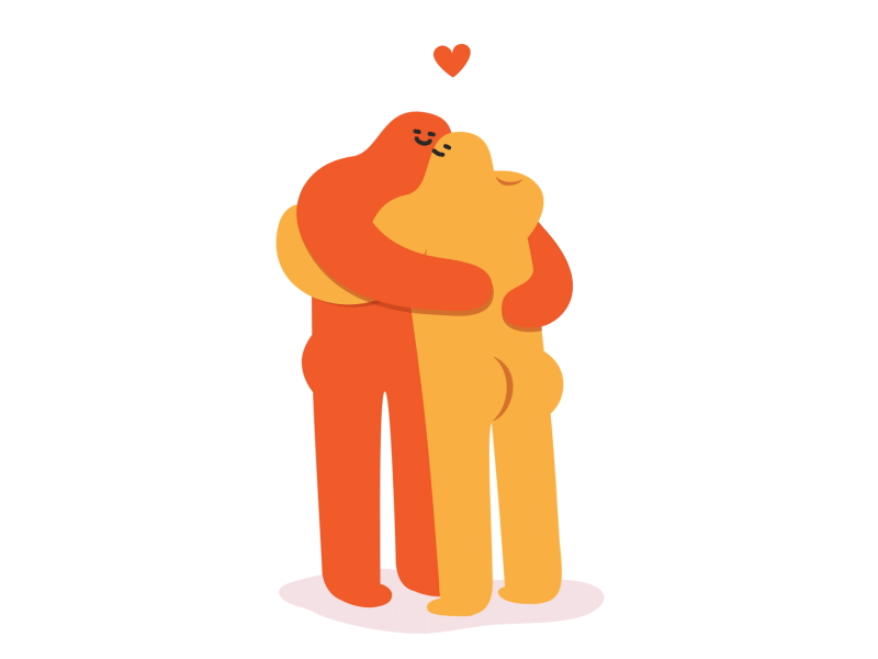 hug 2d after effects animation character character animation gif hug illustration loop love motion graphics