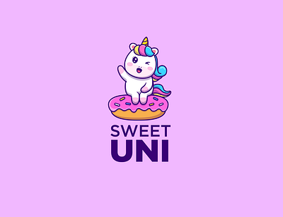 Sweet Unicorn app branding design icon illustration