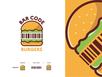 Bar Code Burger animation branding design illustration logo