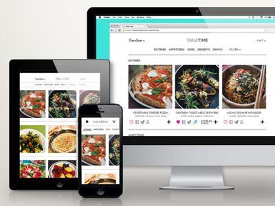 Table Time desktop ios iphone menu mobile mock up restaraunt tablet web