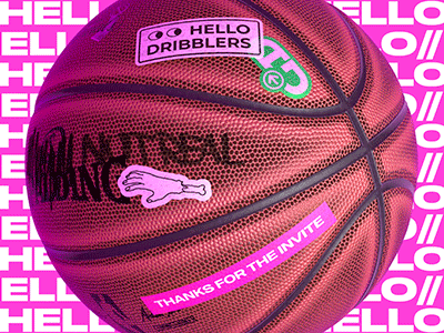 Hello Dribblers! basketball designer dribble gif hello kinetic type new render stickers typography