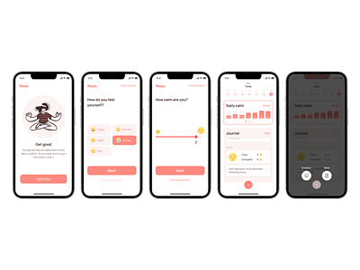 Mood tracker app app design figma mood soft tracker ui ux