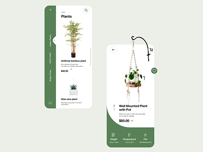 Plants app design ux