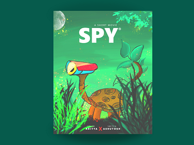 A Movie Poster Design dribbble graphicdesign illustration light moon movie movie poster plant poster poster art short film shortmovie spy spy turtle turtle