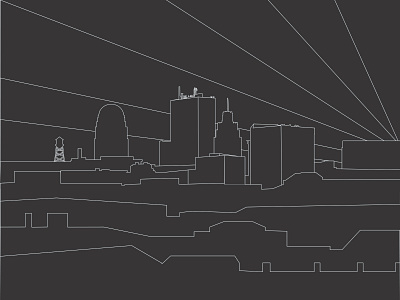 Silhouette adobe illustrator blackandwhite cityscape vector vectorart winston salem