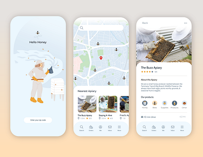 Hello Honey bee branding honey honeybee illustraion mobile ui ui design ux uxdesign yellow