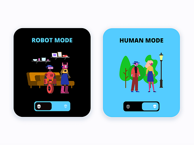 DailyUI Day 15 - On/Off Switch dailyui design facade home human humanrobot onoff onoffswitch outside people robot robots switch ui