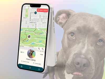 Daily UI Day 20 - Location Tracker app dailyui dailyuiday20 day20 design location locationtracker pet pettracker pitbull puppy smartcollar tracker ui