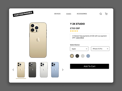 Daily UI Day 33 - Customise Product 033 customise customize dailyui dailyui33 design ecommerce iphone ui