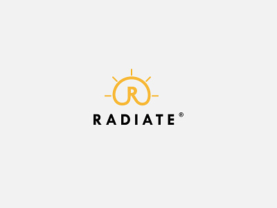 Radiate branding design icon logo radiate sun