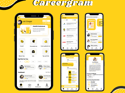 Careergram career ui ui design uiux uiux design yellow