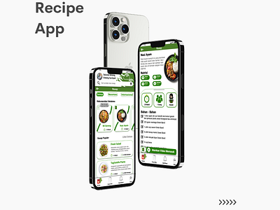 Mockups for Recipes app