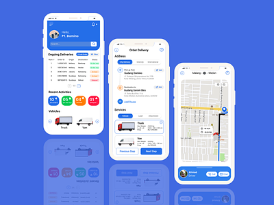 Logistic App blue dashboard logistic logistic app mobile app ui uidesign uiux design