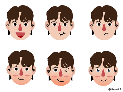 Expression character emoji expression flat design illustration illustrations