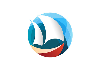 Global Sail circular circular logo design illustraion logo sail yacht club