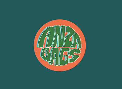 Anza Bag Sticker branding design flat illustration typography vector