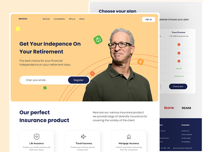 Insurance Website Design clean insurance insurance company landing page landingpage money saving simple smooth ui uiux ux webdesign website website design white