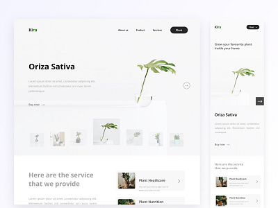 Plant store design clean design furniture garden green homepage interior mobile mobile app plant pot product ui uiux ux vector website white