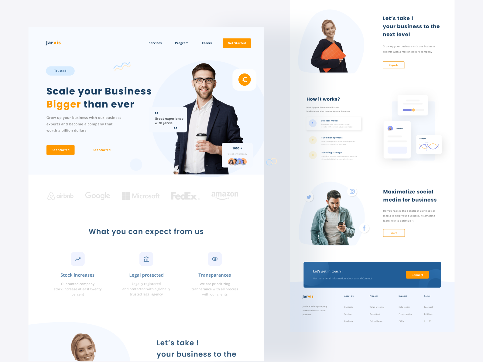 Business scale Landing page