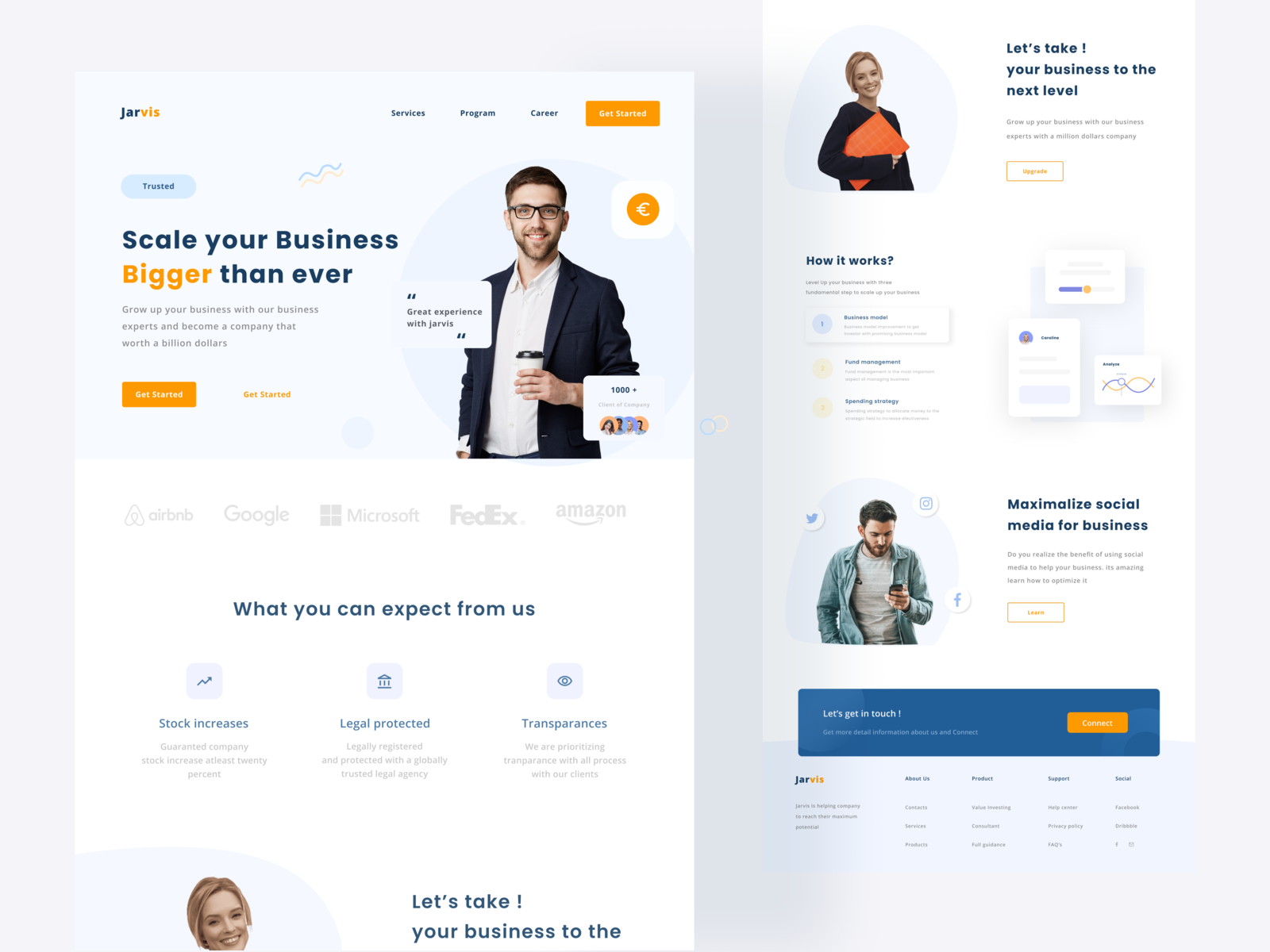 Business scale Landing page by Excel Belmiro on Dribbble