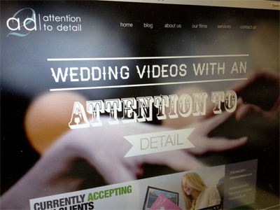 Attention To Detail headline layout typography website wedding