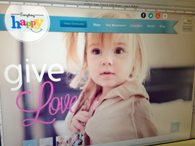 Happy home page baby blanket headline kids layout typography website