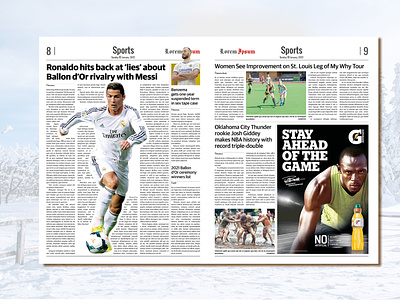 Sports Newspaper Layout Design cover cover design design editorial editorial design magazine cover magazine design magazine layout design newspaper newspaperdesign newspaperlayout