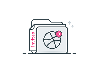 3x Dribbble Invites dribbble faded icon illustration invites