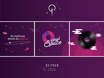 Vinyl Space - Instagram Post Triad branding dcipher design flat illustration logo minimal vector