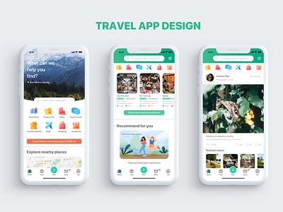 Travel App Design app design icon redesign ui ux