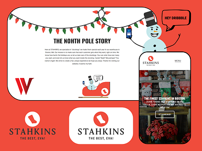 STAHKINS - A christmas website based in boston. animation branding design flat illustration ui ux vector web website