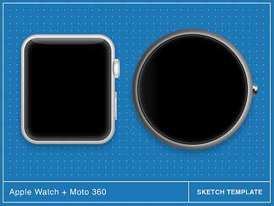 Apple Watch and Moto 360 Sketch Template v1.1 360 apple freebie moto smartwatch template watch