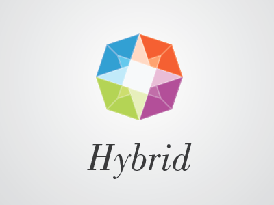 Hybrid Related Logo Draft colors diamond four hybrid logo outline
