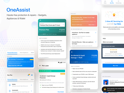 Buy Protection Plans android card design detail page dribbble homepage insurance insurance app insurtech interface listing mobile oneassist ui user experience ux