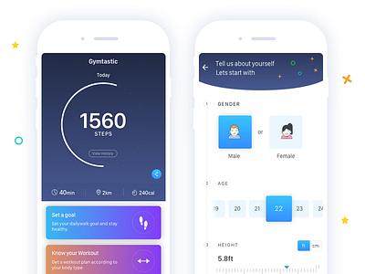 Fitness android app dribbble fitness gym gymtastic interface mobile steps ui ux