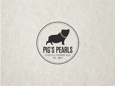 Pig's Pearls Logotype brand burger joint logotype