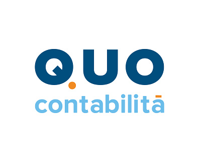 Quo full logotype blue branding finance platform