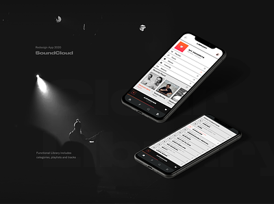 SoundCloud Redesign Mobile App UX/UI – 02 app concept design figma minimal mobile music redesign soundcloud swiss typogaphy ui ux