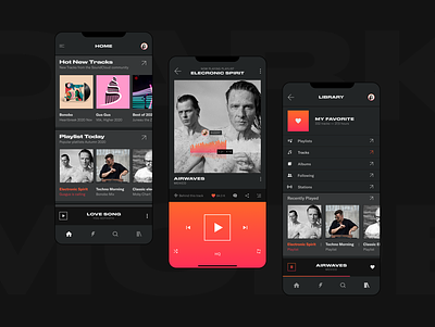 SoundCloud Redesign – Dark mode app 05 app concept dark mode design figma minimal mobile music product product design redesign soundcloud swiss style typogaphy ui ux