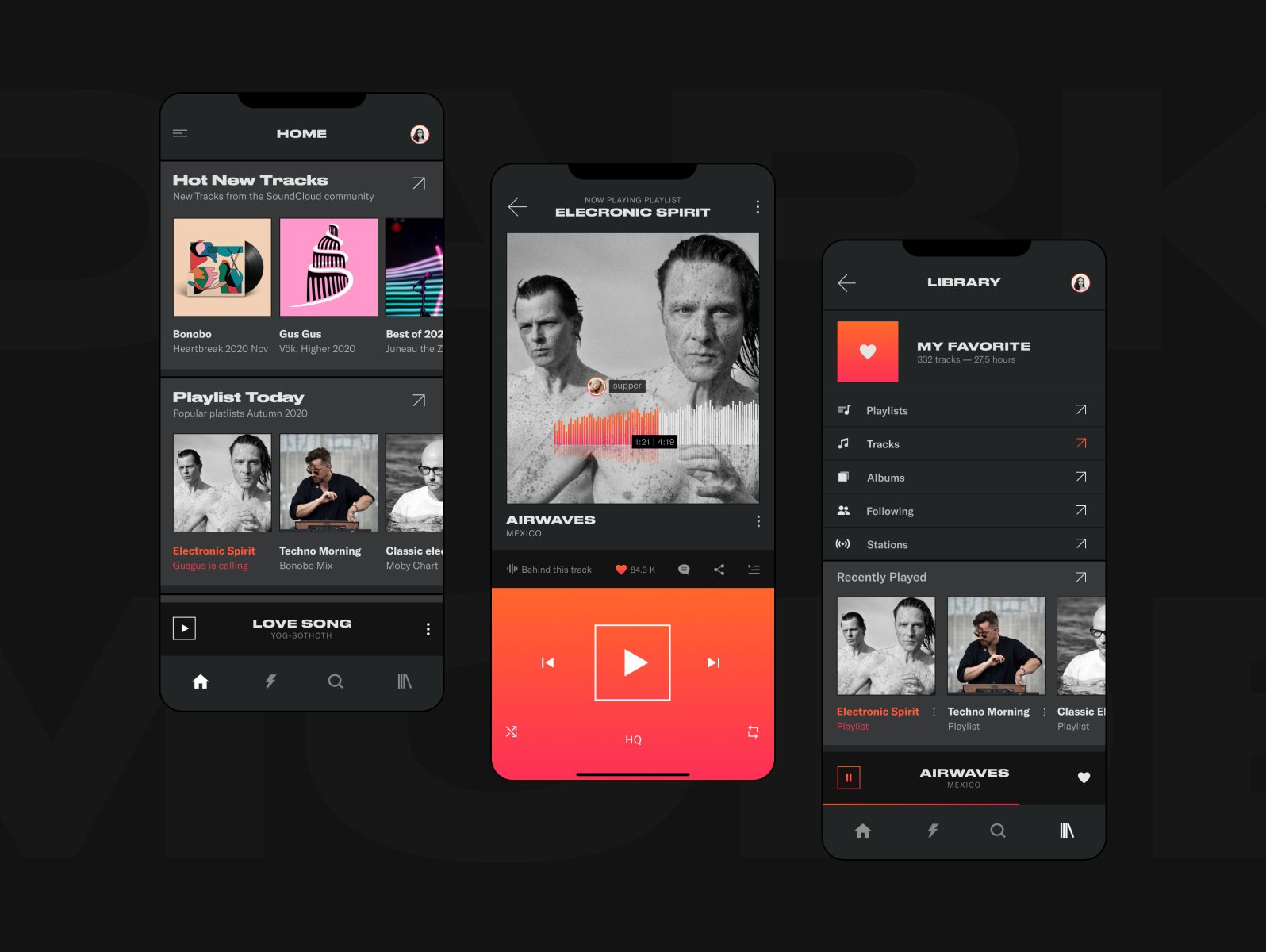 SoundCloud Redesign – Dark mode app 05 by Yasna Astanina on Dribbble