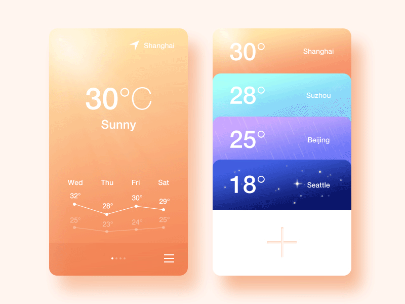 Weather App by Yingfang Xie on Dribbble