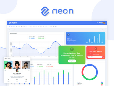 Neon - Bootstrap Minimal Admin HTML Template admin admin dashboard admin panel admin template bootstrap 4 clean clean ui dashboard ui design ui design