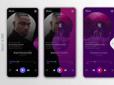 Music Player - DailyUI 009 app dailyui design liquid animation music player ui uichallenge userexperience userinterface